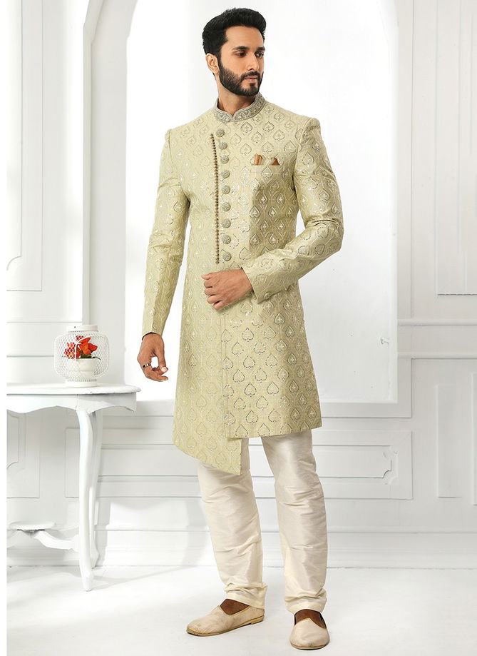 Wedding Wear Art Silk Wholesale Sherwani Collection